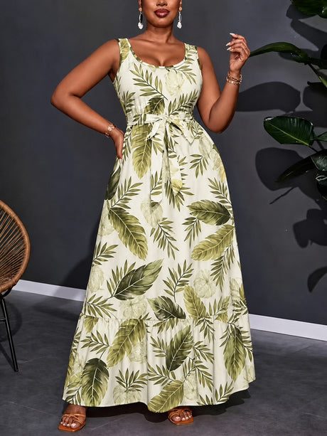 Printed Patchwork Midi Dress For Women