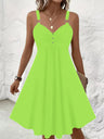 Solid Color Pleated Short Dress