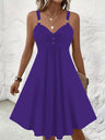 Solid Color Pleated Short Dress