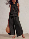 Two-piece Solid Color Set With Ruffles