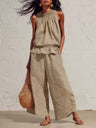 Two-piece Solid Color Set With Ruffles
