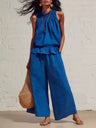 Two-piece Solid Color Set With Ruffles