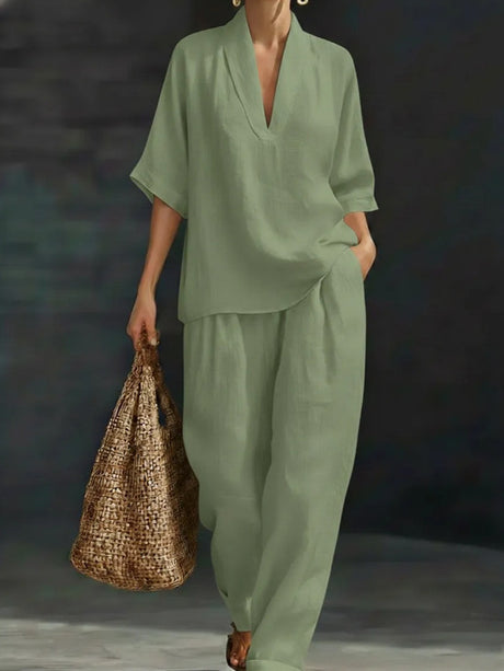 Gentle Solid Color Two-piece Set