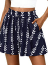 High-waisted Floral Print Loose Casual Shorts