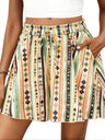 High-waisted Floral Print Loose Casual Shorts