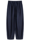 100% Cotton Wide-leg Cropped Trousers With Pockets And No Stretch