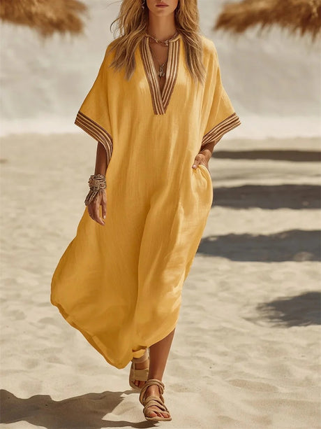 Solid Color Patchwork Dress, Gentle And Simple Long Skirt