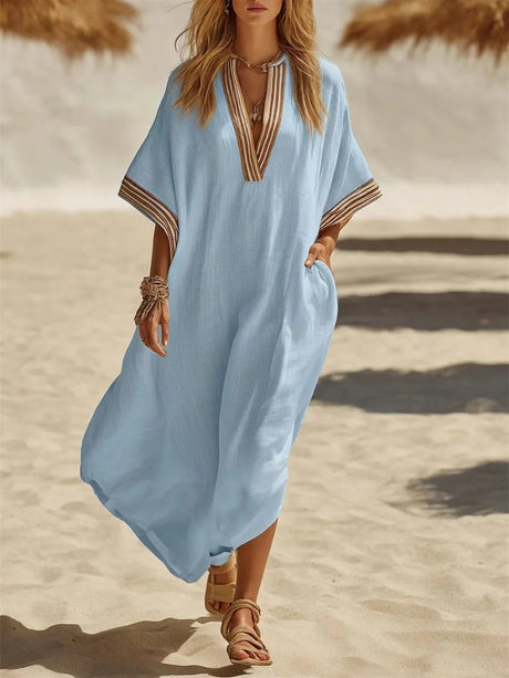 Solid Color Patchwork Dress, Gentle And Simple Long Skirt