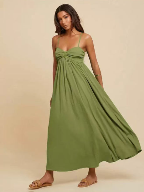 Patchwork Solid Color Midi Dress