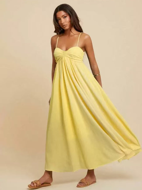 Patchwork Solid Color Midi Dress