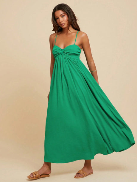 Patchwork Solid Color Midi Dress