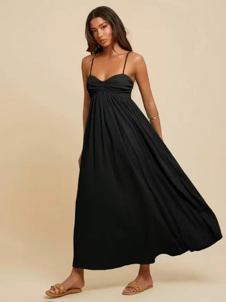 Patchwork Solid Color Midi Dress
