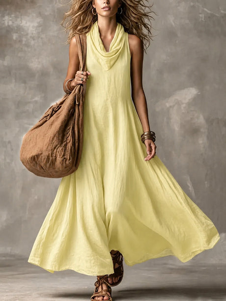 Solid Color Color-blocked Patchwork Versatile Dress