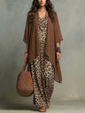 Retro Leopard Print Two-piece Set