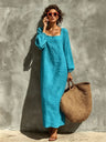 Simple Solid Color Elegant Midi Dress