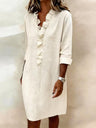 Gentle Style Solid Color Ruffled Dress