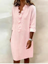 Gentle Style Solid Color Ruffled Dress