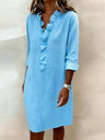 Gentle Style Solid Color Ruffled Dress