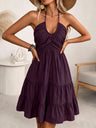 Solid Color Off-shoulder Short Dress