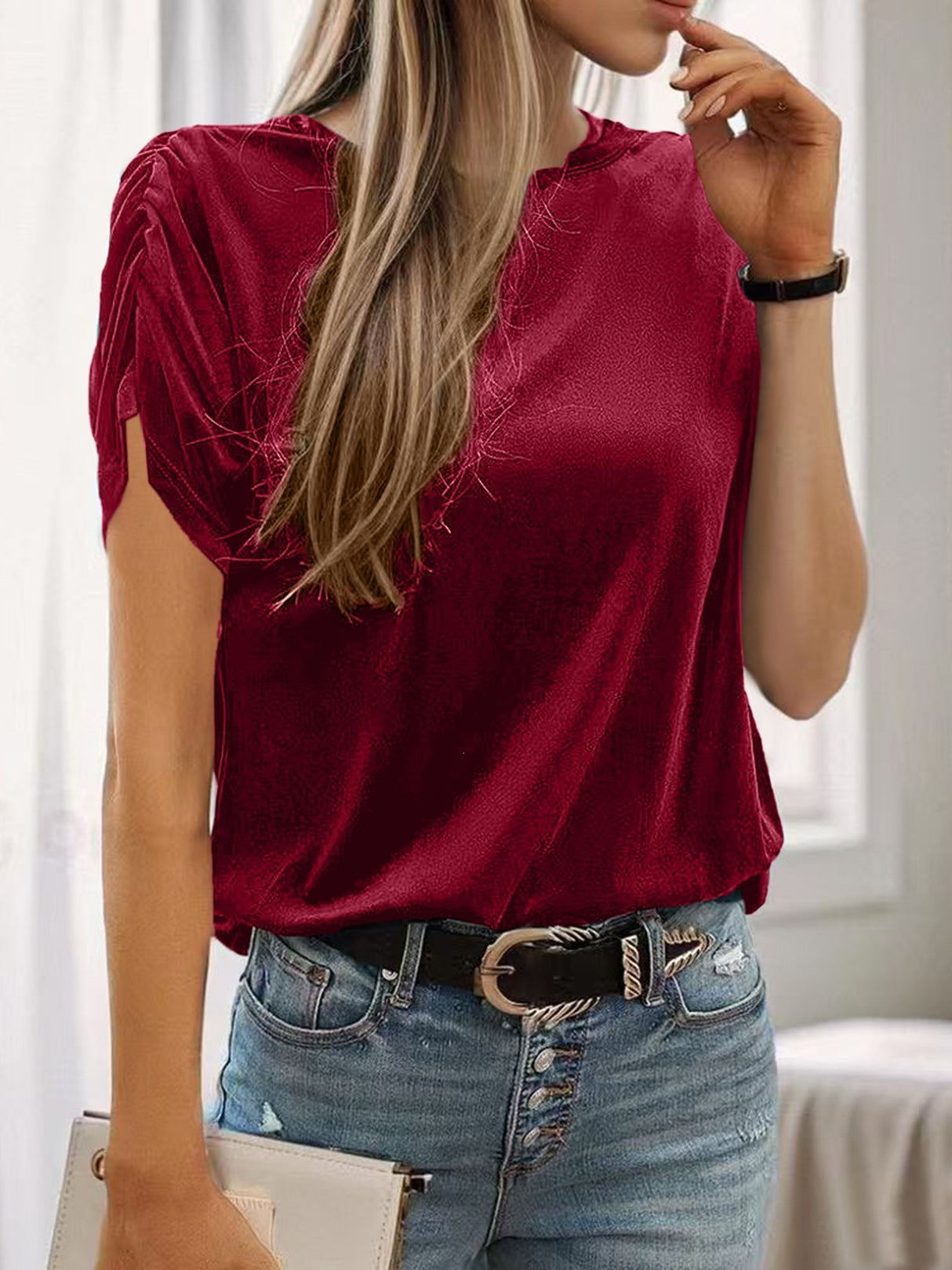 Simple Solid Color, Versatile T-shirt