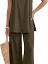 Waist-cinching Belt Solid Color Suit