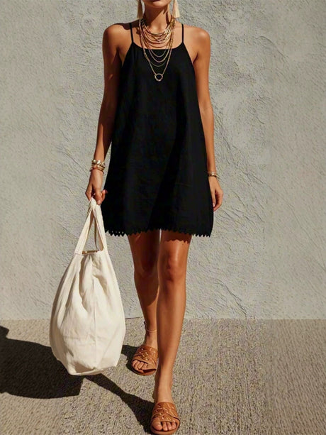 V Off-the-shoulder Spliced Short Dress