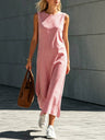 Striped Midi Dress For Commuting