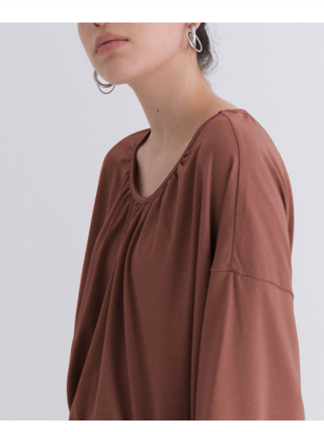 Loose-fitting Casual Cotton Short-sleeved Cover-up With Slightly Sheer Mesh Fabric