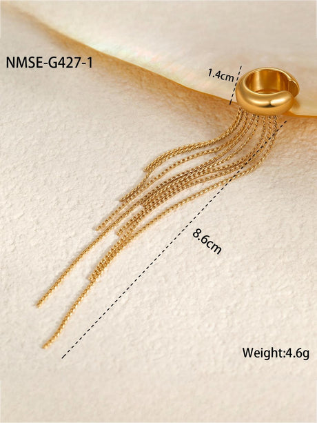 Ear clip tassel earrings