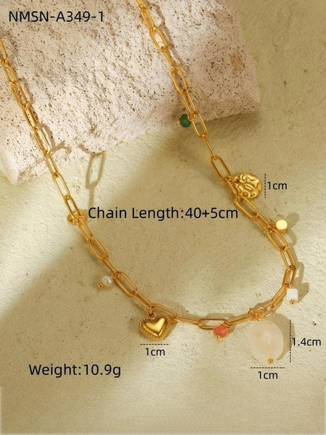 Heart-shaped Pendant Chain Necklace