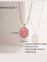 Pink Oval Pendant Necklace