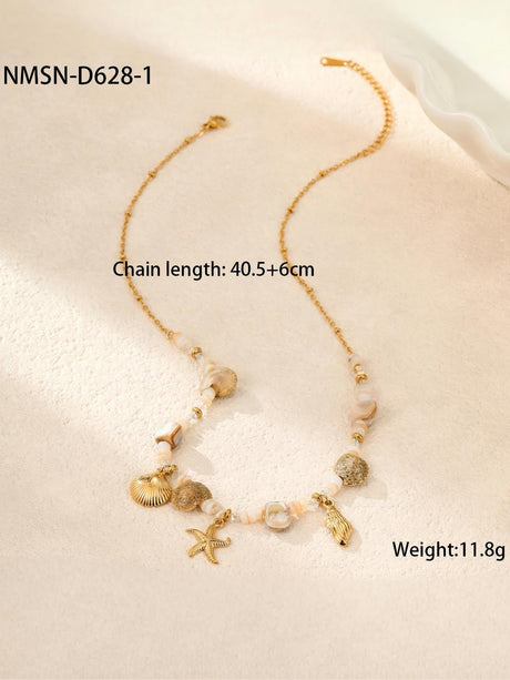Holiday Conch Starfish Pearl Necklace