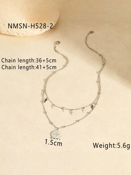 Cross Round Pendant Necklace