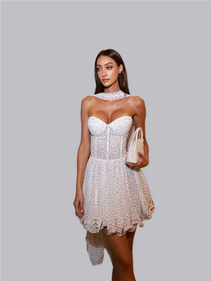 Liber Women's Painting Polka Dots Mini Dresses Christmas Dress