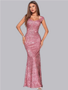 Square Neck Wrap hip mermaid  Sequins Maxi Dresses