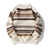 Neutral Color Block Striped Sweaters
