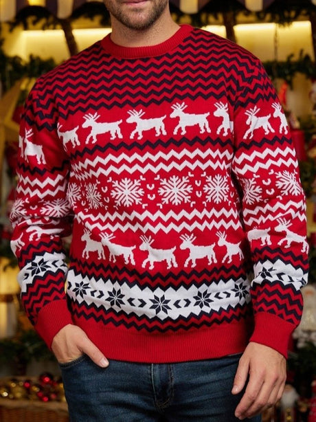 Liber Men's Winter Christmas Couple Sweaters