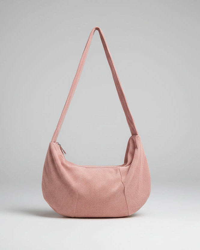 Gestreifte Cord-Umhängetasche