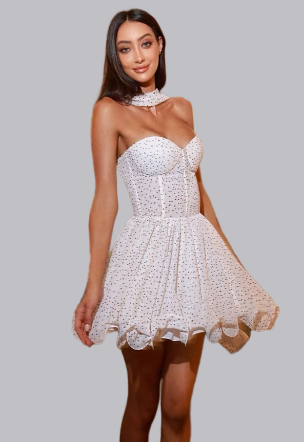 Liber Women's Painting Polka Dots Mini Dresses Christmas Dress