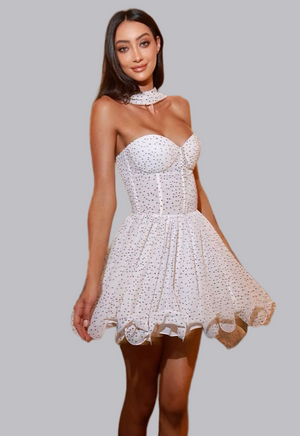 Liber Women's Painting Polka Dots Mini Dresses Christmas Dress