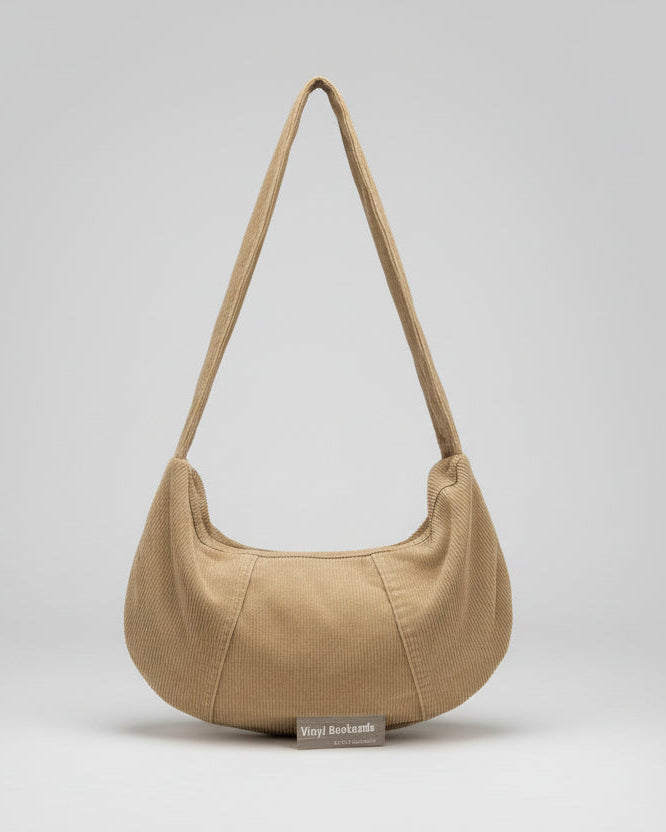 Gestreifte Cord-Umhängetasche