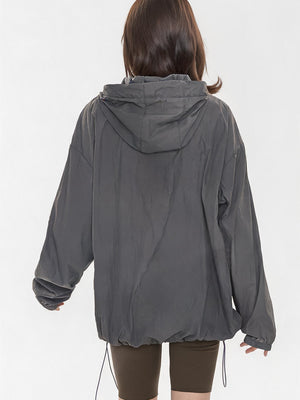 Outdoor Drawstring Hooded Breathable Sun-protective Jacket