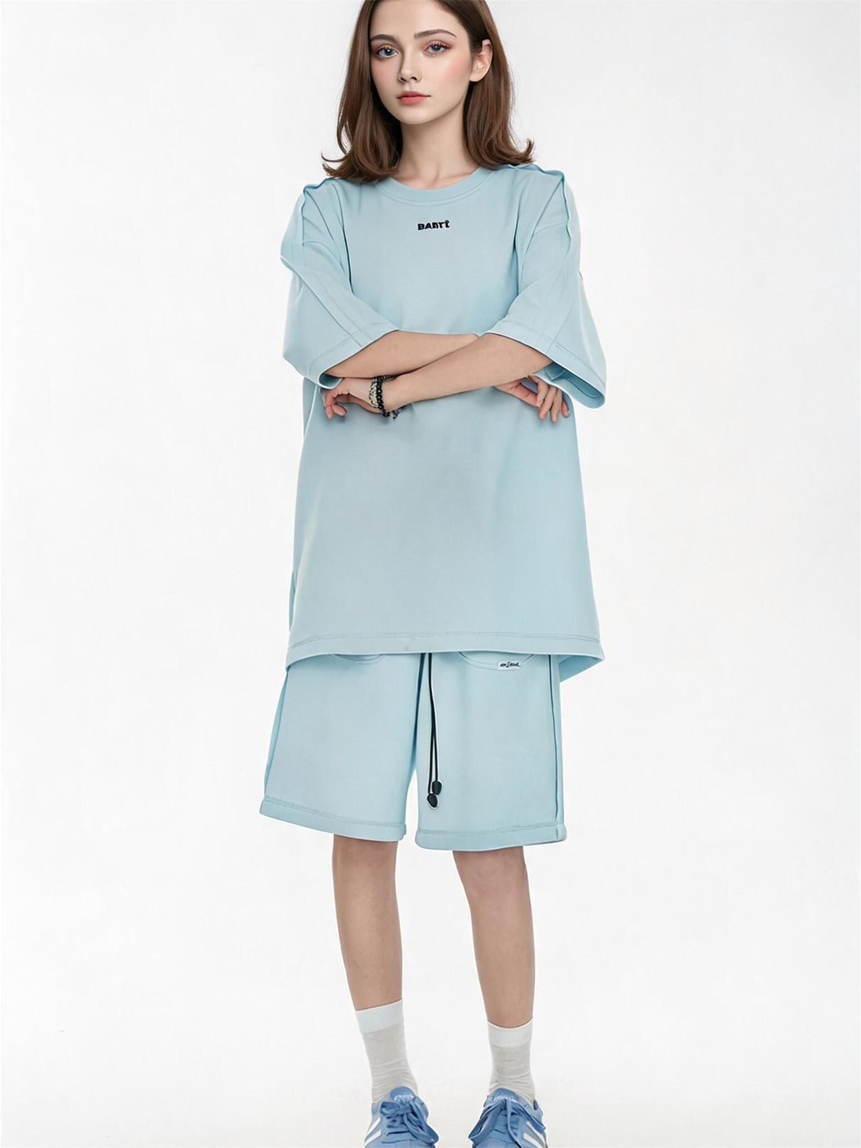 Solid Color, Relaxed Style, Two-piece Set For Home And Outings