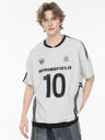 Sweet And Cool Girl Loose V-neck Sports Jersey T-shirt