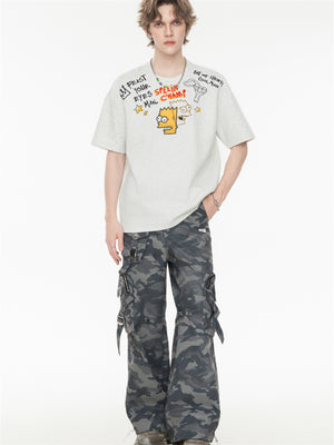 American Retro Relaxed Oversized Top With Dropped Shoulders
