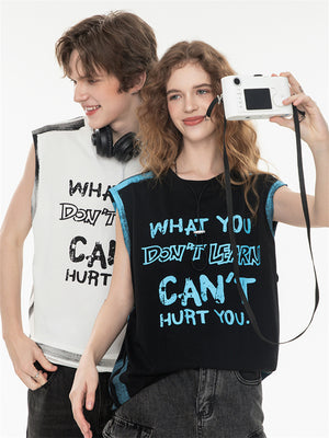 Street Graffiti Loose-fitting Sleeveless Sports Top