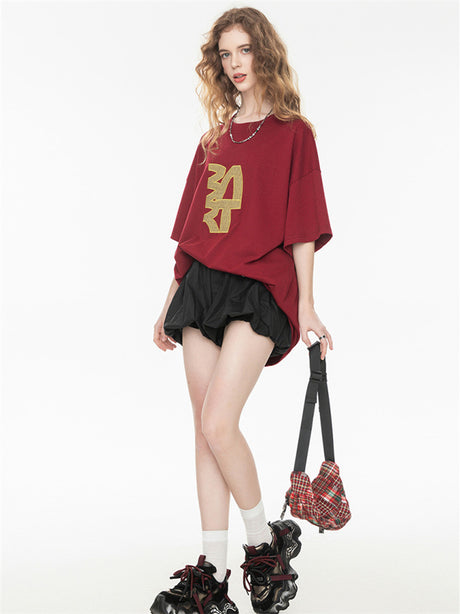 American Street Style Cartoon Graffiti Oversized T-shirt