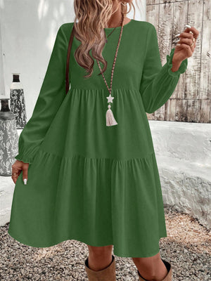Solid Color Short Dress