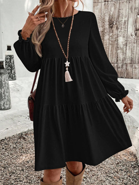 Solid Color Short Dress
