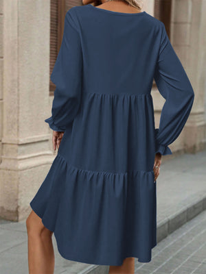 Solid Color Short Dress
